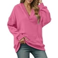 thumbnail image 1 of EDFBUYKRS Female Long Sleeve Sweatshirt Fisoew Womens Striped Oversized Sweatshirt Casual Crewneck Long Sleeve Shirts Fall Loose Pullover Tops Size M, 1 of 5