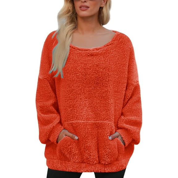 EDFBUYKRS Female Long Sleeve Sweatshirt Oversized Sweatshirts for Women Crewneck Sweaters Pullover Comfy Hoodies Fall Outfits Fashion 2026 Winter Clothes Size Xxxxxl