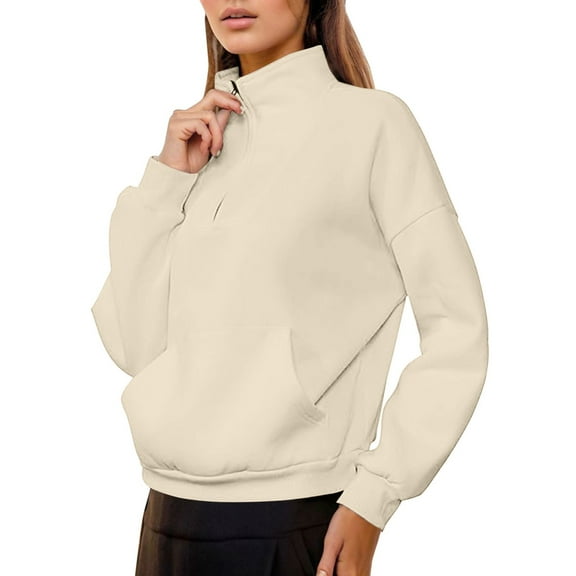 EDFBUYKRS Female Long Sleeve Sweatshirt Oversized Sweatshirts for Women Crewneck High Low Side Slit Comfy Pullover Long Sleeve Tops Size M