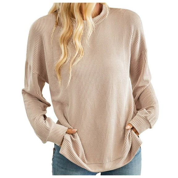 EDFBUYKRS Female Long Sleeve Sweatshirt Sweatshirt Women Embroidered Sweater Cute Shirt Family Graphic Top Size L