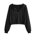 thumbnail image 1 of EDFBUYKRS Female Long Sleeve Sweatshirt Sweatshirt for Women Half Zip Cropped Pullover Hoodies Fall Winter Tops Size S, 1 of 5