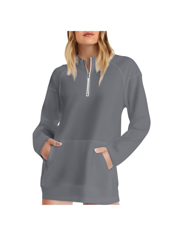 Female Long Sleeve Sweatshirt Women's After Class 1/2 Zip Sweatshirt Size Xxl