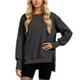 thumbnail image 1 of EDFBUYKRS Female Long Sleeve Sweatshirt Women's Zip Neck Wrap Pullover Sweatshirt with Pockets Size S, 1 of 5