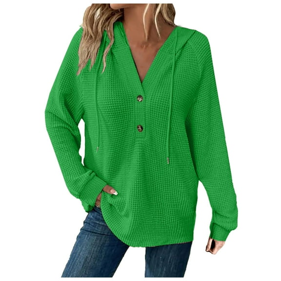 EDFBUYKRS Female Long Sleeve Sweatshirt Women's and Women's Plus Buttercore Zip up Hoodie Size L