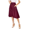 thumbnail image 1 of EDFBUYKRS Female Skirts Fall Maxi Skirts with Pockets for Women 2026 Women's Solid Color Casual Long Skirt, 1 of 6