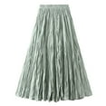 thumbnail image 1 of EDFBUYKRS Female Skirts Fall Skirt Midi Length Women Mid Length Skirt Dance Party A Line High Waisted Pleated Skirt Holiday Party Half Skirts, 1 of 6