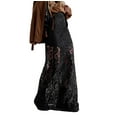 thumbnail image 1 of EDFBUYKRS Female Skirts Fall Skirts Plus Size Dressy Women Solid Lace Mesh Split Skirt High Waist Skirt Pleated Ruffle Skirt, 1 of 9