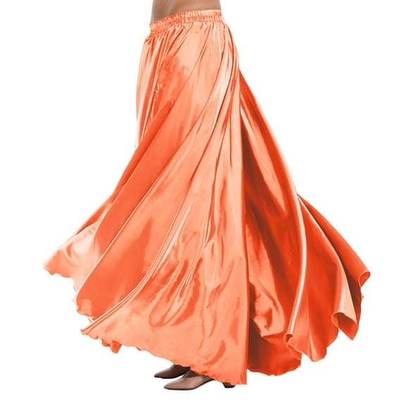 EDFBUYKRS Female Skirts Flowy Skirts for Women Belly Dance Skirt Flowy Performance Skirt with Elastic Waistband for Stage Show Practice and Casual Wear