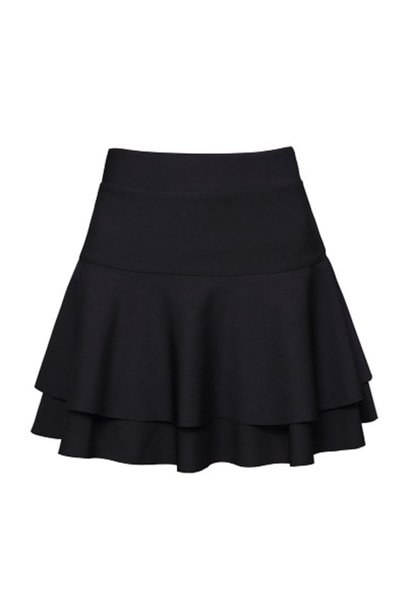 Female Skirts Flowy Skirts for Women Plus Size Ladys Elastic High Waist Pants Skirt Solid Casual Double-Layer Base Skirt