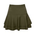 thumbnail image 1 of EDFBUYKRS Female Skirts Flowy Skirts for Women Plus Size Ladys Elastic High Waist Pants Skirt Solid Casual Double-Layer Base Skirt, 1 of 3