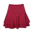 thumbnail image 1 of EDFBUYKRS Female Skirts Flowy Skirts for Women Plus Size Ladys Elastic High Waist Pants Skirt Solid Casual Double-Layer Base Skirt, 1 of 3