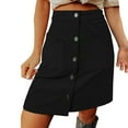 thumbnail image 1 of EDFBUYKRS Female Skirts High Waisted Skirt Long Maxi Womens Corduroy Dress Autumn/Winter High Waist Buckle A Line Short Mini Dress Strap Pocket, 1 of 5