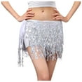 thumbnail image 1 of EDFBUYKRS Female Skirts Knee Length Skirt with Pockets Plaid Sequin Fringe Women's Nightclub Skirt Skirt Stage with Sparkly Sparkly Fashion Skirt, 1 of 3