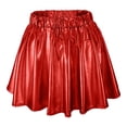 thumbnail image 1 of EDFBUYKRS Female Skirts Knee Length Skirts for Women Fall Women's Fashion High Waist Pleated Solid Color Short Skirt Loose Skirt Metallic Skater Skirt Sparkly Shiny Flared Pleated A Line Mini Skort, 1 of 3