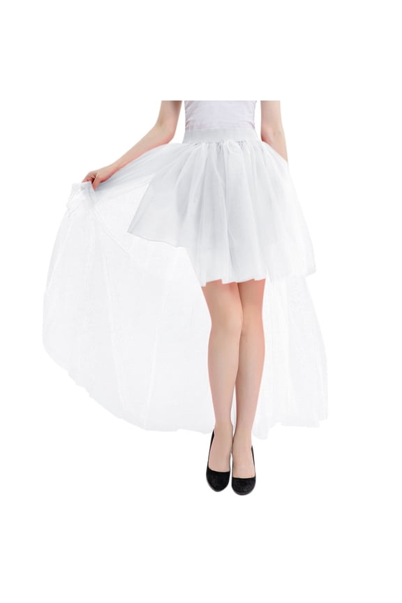 Female Skirts Long Flowy Skirts for Women Boho 2022 Women's Black Mesh Front Short Back Long Puffy Skirt