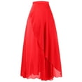 thumbnail image 1 of EDFBUYKRS Female Skirts Long Flowy Skirts for Women with Slit Fashion Tie Solid Color Half Chiffon Dress, 1 of 2