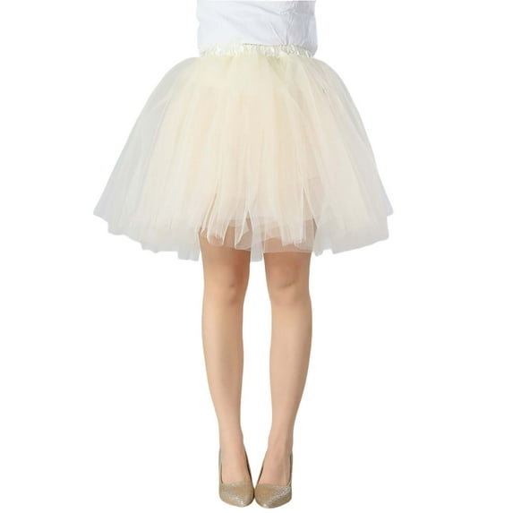 EDFBUYKRS Female Skirts Long Maxi Skirt Flowy 2 Women's Solid Color Tutu Skirt Party Performance Skirt Casual Beach School Dance Skirt Spring Summer Basic A Line Skirt