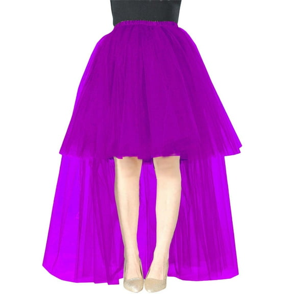 EDFBUYKRS Female Skirts Long Maxi Skirt Plus Size 3X Women's Mesh Layered High Low Hem Skirt Casual Performance A Line Midi Skirt with Flowy Elegant Outfit