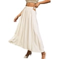 thumbnail image 1 of EDFBUYKRS Female Skirts Long Maxi Skirts Plus Size Women's High Waisted Hollow out Solid Color A Line Maxi Skirt, 1 of 4