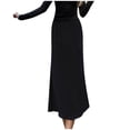 thumbnail image 1 of EDFBUYKRS Female Skirts Long Maxi Skirts for Women with Pockets Elegant Women's High Waist Midi Skirt French Pleated A Line Flared Fashion Skirt, 1 of 8