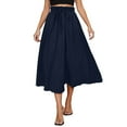 thumbnail image 1 of EDFBUYKRS Female Skirts Long Maxi Skirts for Women with Slit High Waist A Line Skirt Bow Linen Flared Beach Long Skirts for Women with Pockets, 1 of 7