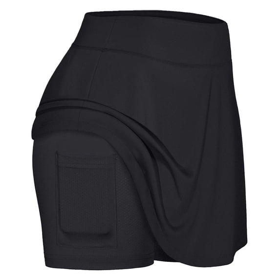 EDFBUYKRS Female Skirts Maxi Skirt Set Xs Women's Tennis Skirts Run Yoga Inner Shorts Elastic Sports Pockets Skorts