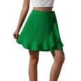 thumbnail image 1 of EDFBUYKRS Female Skirts Mini Skirts for Women High Waisted Lace up Skirt European and Style High Waist Pure Color Skirt, 1 of 4