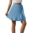 thumbnail image 1 of EDFBUYKRS Female Skirts Mini Skirts for Women High Waisted Lace up Skirt European and Style High Waist Pure Color Skirt, 1 of 4