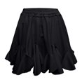 thumbnail image 1 of EDFBUYKRS Female Skirts Pleated Black Skirt Midi 28 Women Summer Casual High Waist Ruffled Solid Beach Short Skirt, 1 of 3