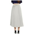 thumbnail image 1 of EDFBUYKRS Female Skirts Pleated Mini Skirt Plaid Womens Solid Pleated Elegant Midi Elastic Waist Maxi Skirt, 1 of 6
