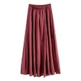 thumbnail image 1 of EDFBUYKRS Female Skirts Plus Size Mini Skirt Leather Women Summer Casual Comfy Elastic Waist Skirt Solid Pleated A Line Flowy Skirts, 1 of 3