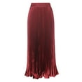 thumbnail image 1 of EDFBUYKRS Female Skirts Sequin Skirt Plus Size Long Women's Elastic Waist Satin Metallic Pleated Long Swing Skirt, 1 of 2