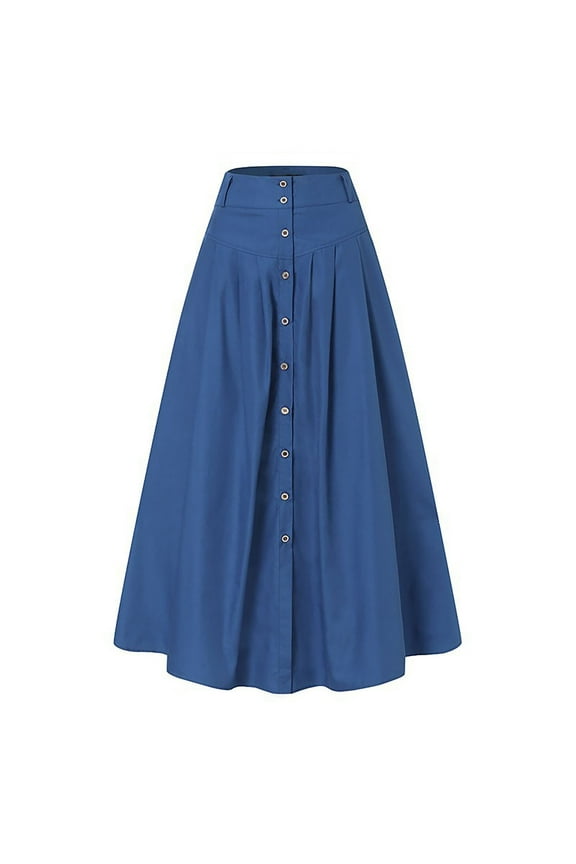 Female Skirts Short Skirt Plus Size Jeans Elastic Women's Spring and Summer Casual Loose Solid Color A Line High Waist Skirt with Pocket Buttons