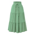 thumbnail image 1 of EDFBUYKRS Female Skirts Short Skirt Set Fall Summer Skirts for Women Boho Floral Tiered Maxi Skirt Drawstring High Waisted Flowy Ruffle A Line Skirt, 1 of 5