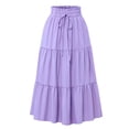 thumbnail image 1 of EDFBUYKRS Female Skirts Short Skirt Set Fall Summer Skirts for Women Boho Floral Tiered Maxi Skirt Drawstring High Waisted Flowy Ruffle A Line Skirt, 1 of 5