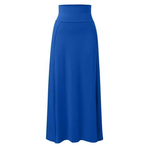 EDFBUYKRS Female Skirts Short Skirts for Women Casual Womens Double Split Maxi Long Skirt Ladies Plain Basic Two Side Slit 4 22