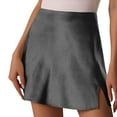 thumbnail image 1 of EDFBUYKRS Female Skirts Short Skirts for Women Xxs Womens Skirts Summer Dressy Casual High Waisted Ruffle A Line Silk Satin Skirts, 1 of 4