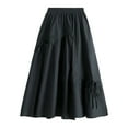 thumbnail image 1 of EDFBUYKRS Female Skirts Skirts for Women Knee Length with Pockets Women's Solid Color Casual Irregular Lacing Medium Length Large Swing A Line Skirt Skirt, 1 of 3
