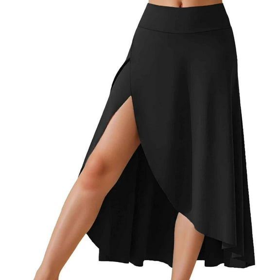 EDFBUYKRS Female Skirts Tutu Skirt Women Fashion Solid Casual Elegant Ruffled High Waist Long Sport Dress