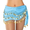 thumbnail image 1 of EDFBUYKRS Female Skirts Women's Skirts Knee Length with Pockets Women's Belly Dance Scarf Wrap Skirt Waistband Flowy Bohemian Gypsy Skirt for Performances and Parties, 1 of 4