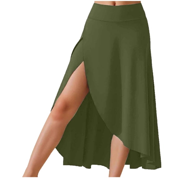 EDFBUYKRS Female Skirts Womens Fall Skirts 2026 Petite Women Fashion Solid Casual Elegant Ruffled High Waist Long Sport Dress