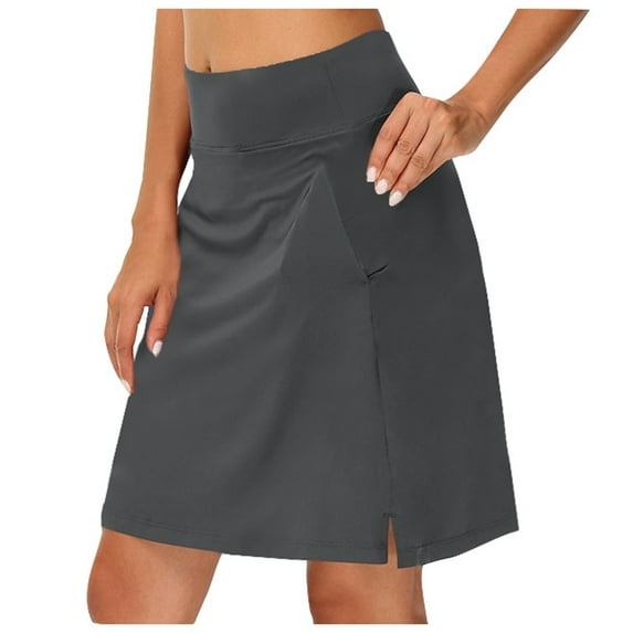 EDFBUYKRS Female Skirts Womens Pleated Skirt Midi Length Womens Sports Tennis Yoga Short Skirt Casual Solid Color Bottom Skirt Set