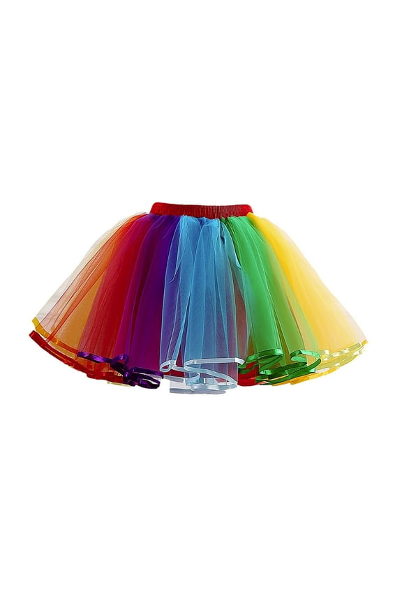Female Skirts Womens Skirts Knee Length Multipack Womens Rainbow Tutu Skirt Layered Skirt Girls Colorful Halloween Tutu