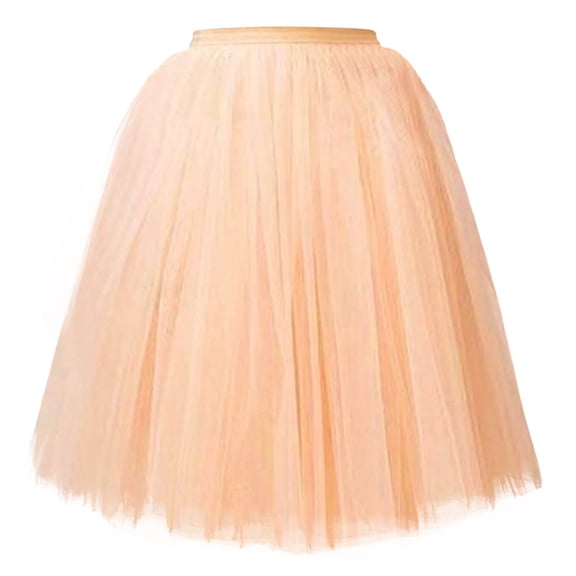 EDFBUYKRS Female Skirts Womens Skirts Midi Length Silk Womens Pleated Knee Length Skirt Adult Tutu Dancing Skirt