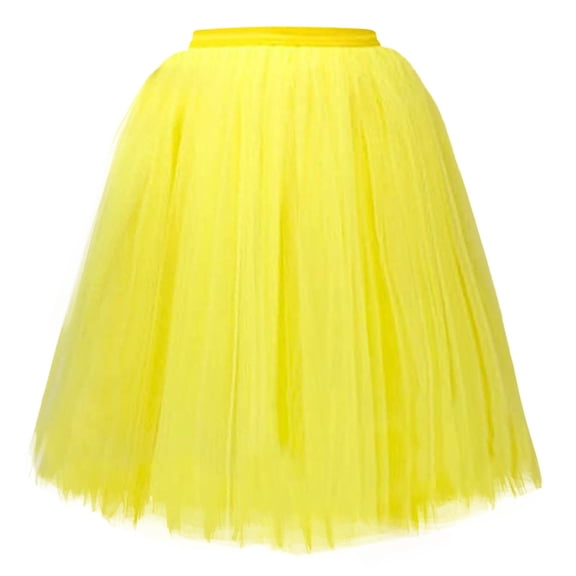 EDFBUYKRS Female Skirts Womens Skirts Midi Length Silk Womens Pleated Knee Length Skirt Adult Tutu Dancing Skirt