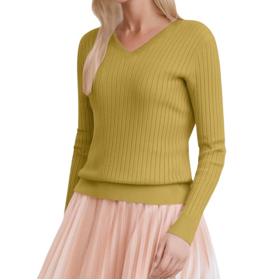 EDFBUYKRS Female Sweaters off The Shoulder Sweater for Women 2026 Fall Fashion Cute Long Sleeve Tops Winter Ribbed Pullover Knit Outfits Fall Sweater S