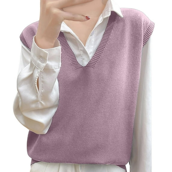 EDFBUYKRS Female Sweaters Sweaters for Women Long Sleeve Crewneck Cute Heart Print Knitted Pullover Sweaters Fall Sweater L