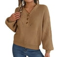 thumbnail image 1 of EDFBUYKRS Female Sweaters Women's Boyfriend Cardigan Sweater, Lightweight Fall Sweater L, 1 of 5