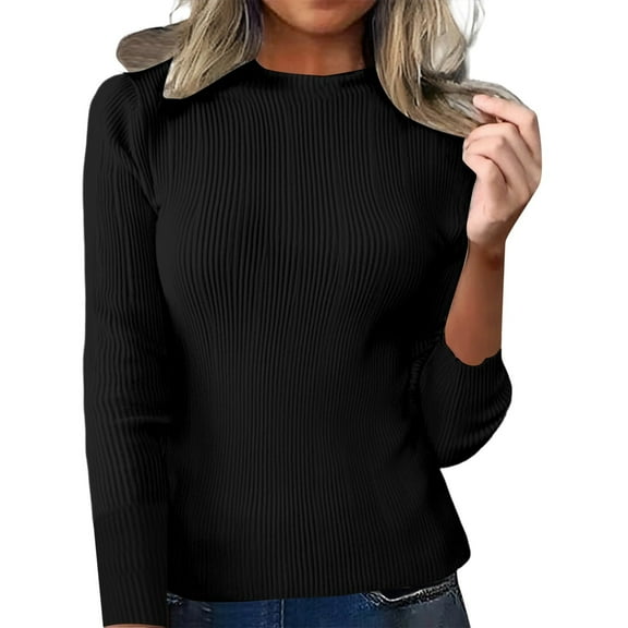 EDFBUYKRS Female Sweaters Women's Leopard Print Puff Sleeve Sweater Fall Sweater S