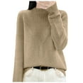 thumbnail image 1 of EDFBUYKRS Female Sweaters Women's Turtleneck Oversized Sweaters Batwing Long Sleeve Pullover Loose Knit Fall Sweater M, 1 of 3